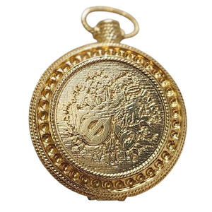 Vtg 60s 70s Max Factor Madrigal Pocket Watch  Powder Compact